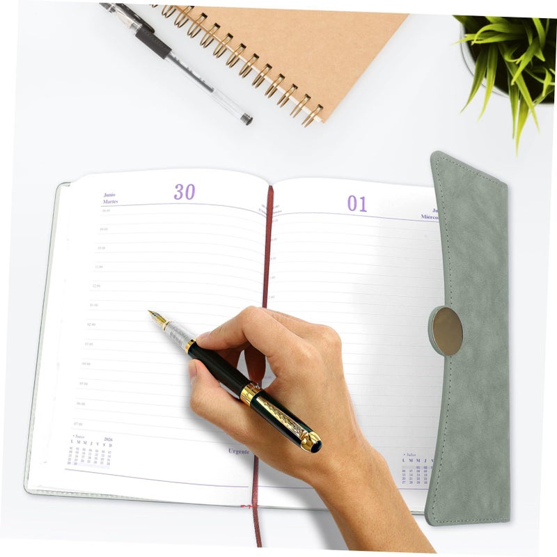 Olive Green Daily Weekly Monthly Planner with Index Bookmark - Image 5
