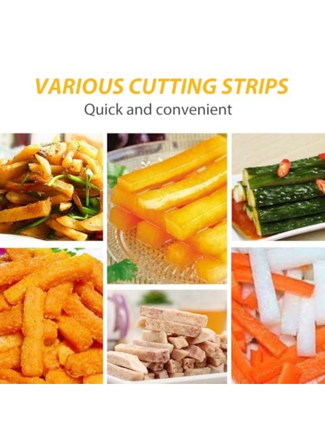 نادراب آلة قطع البطاطا المقلية للاستخدام في المطبخ، 2025 قاطع بطاطا يدوي من الفولاذ المقاوم للصدأ مع شفرات 1/2 إنش و3/8 إنش، قاطعة بطاطا مقلية للبطاطا والجزر والخيار (1 قطعة) - Image 4