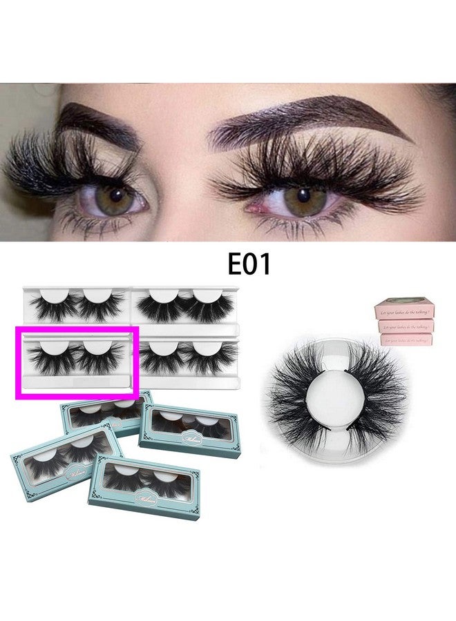 mikiwi Wholesale 25mm Mink Lashes Mikiwi E01-5, Real Mink EyeLashes, Thick HandMade Full Strip Lashes, Crueltyl Free Fluffy Lash, Dramatic Lashes for Halloween Party, 3D Mink Lashes Bulk Pack-5 - Image 4
