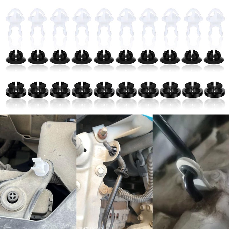 HEVLE 30PCS Hood Support Prop Rod Clips Engine Hood Rod Holder Grommet Clips Compatible with Most Cars Trucks SUVs and More Replace OEM 91503SS0003 - Image 3