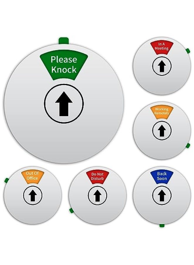 Generic Office Door Sign, Do Not Disturb/Out of Office/Please Knock/In a Meeting/Working Remotely/Back Soon Sign, Rotating Privacy Door Indicator for Conference, 6 Inch, Silver  - Image 1