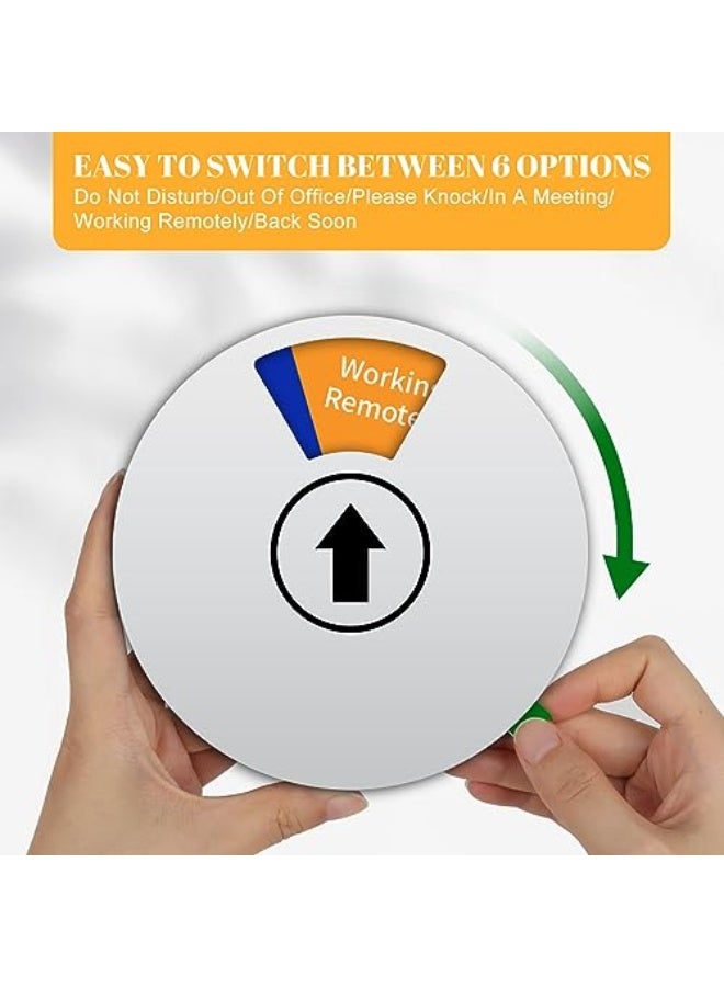 Generic Office Door Sign, Do Not Disturb/Out of Office/Please Knock/In a Meeting/Working Remotely/Back Soon Sign, Rotating Privacy Door Indicator for Conference, 6 Inch, Silver  - Image 3