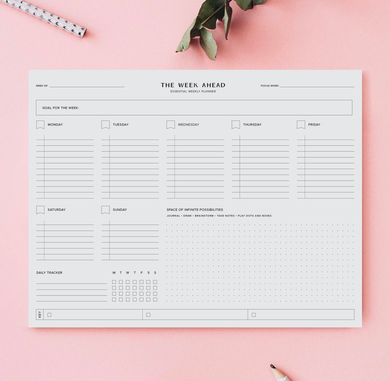 ThreeKin Collective ThreeKin Essential Weekly Planner - 8.5"x11", 52 Tear-Off Sheets, Motivational Design, Goal Setting, Time Management, To-Do Lists, Productivity Organizer, Perfect for Home, Office, Students, Work - Image 3