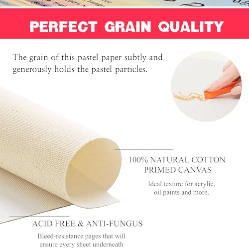 True Flair 100% Cotton Canvas Pad for Painting, 10 Sheets Pure White, Best for Acrylic & Oil Painting (9 x 12 inch) - Image 4