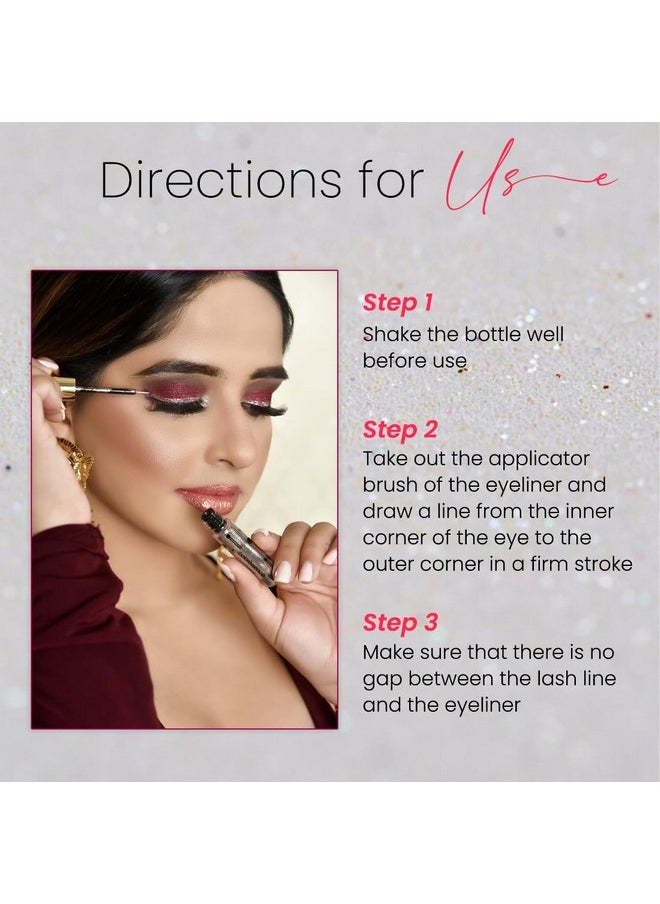 Coloressence Shimmer Gel Eyeliner Pearl Pigment Infused Micro Shimmer Glitter Waterproof Formula, Gold, Shimmery Finish  - Image 5