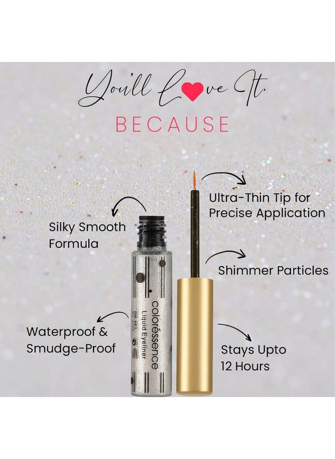 Coloressence Shimmer Gel Eyeliner Pearl Pigment Infused Micro Shimmer Glitter Waterproof Formula, Gold, Shimmery Finish  - Image 3