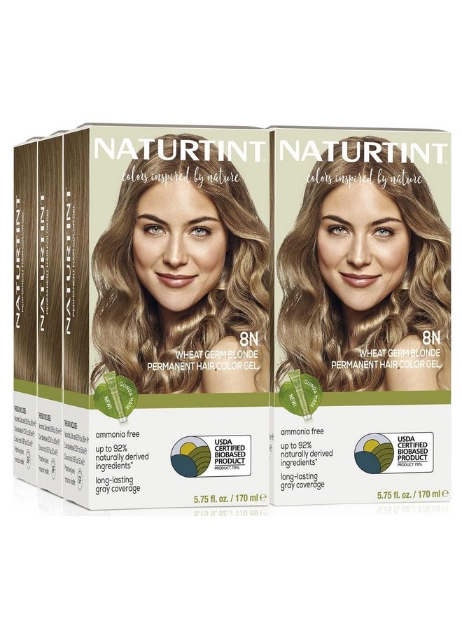 NATURTINT Naturtint 8N Wheat Germ Blonde Permanent Hair Color (Pack of 6), Ammonia Free, Vegan, Cruelty Free, up to 100% Gray Coverage, Long Lasting Results (Packaging may vary)  - Image 1