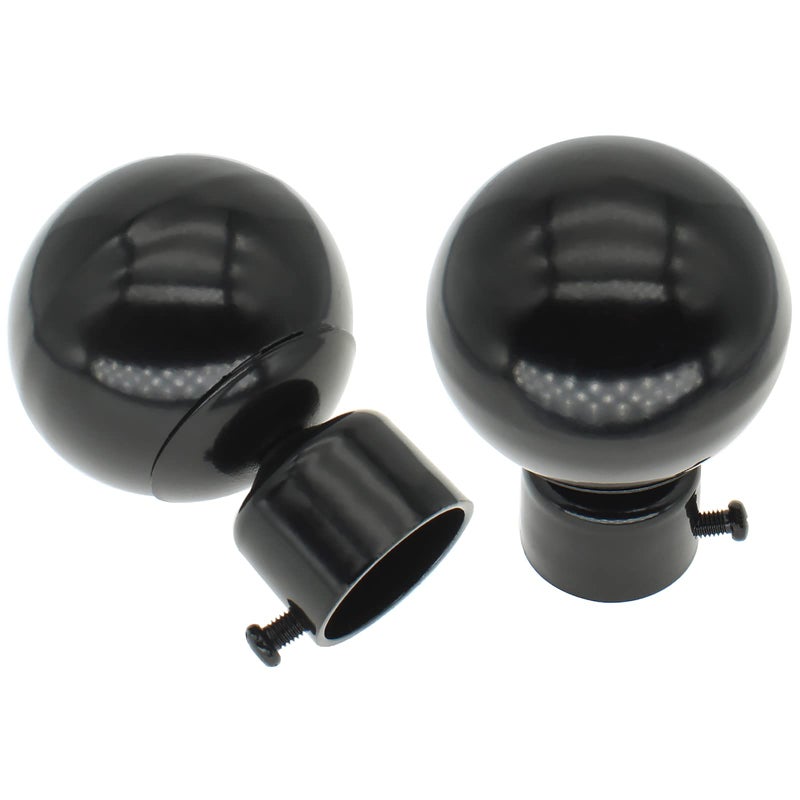 Window Curtain Rod Cap Finials 2 Pcs Ball Design Window Curtain Rod End Plug with fixing screw for 11inch Diameter Roman Curtain Rods FDXGYH