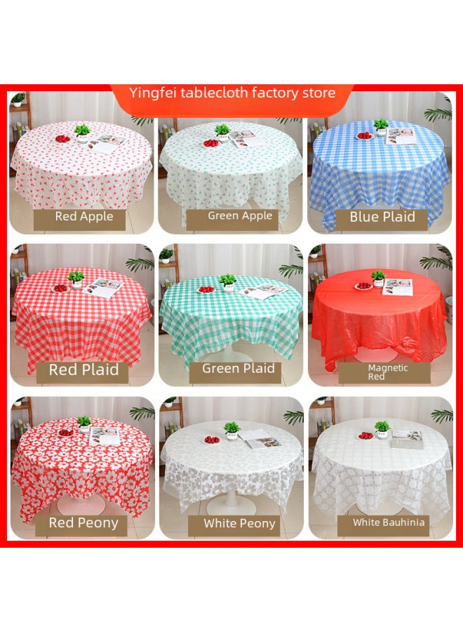 Disposable Tablecloth Thickened Rectangular Tablecloth Plastic Kindergarten Printing Light Luxury High-grade Household Tablecloth-Color:Red Apple ]-Specifications:160 X160cm (environmentally Friendly And Degradable)  - Image 2