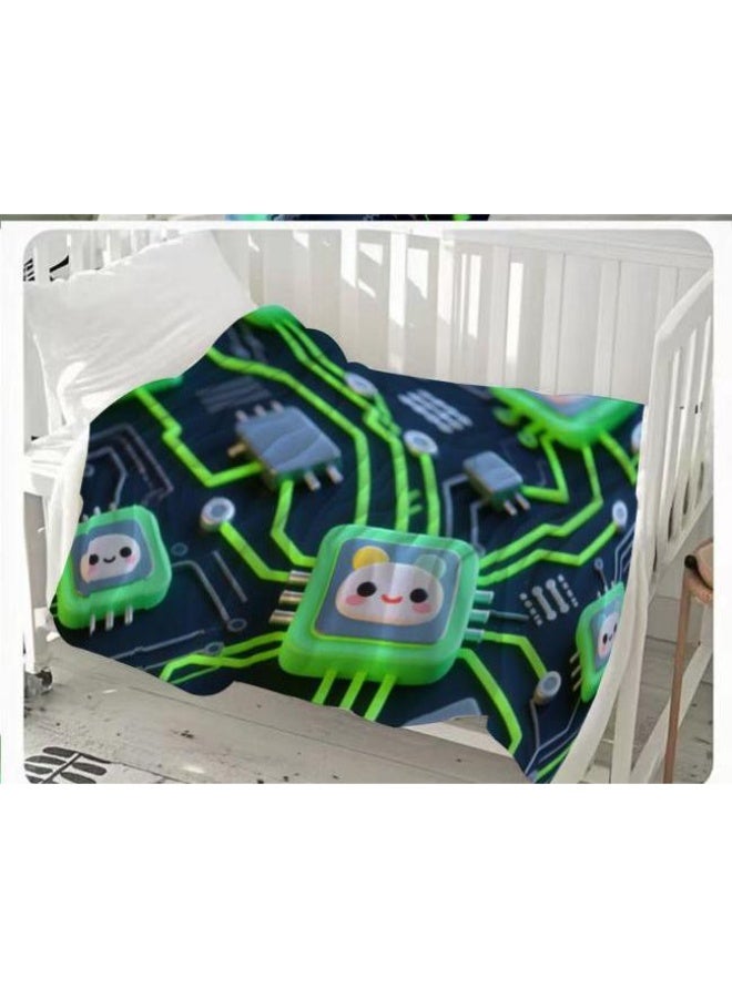 general Baby and children's cartoon flannel thin blanket (warm and comfortable, suitable for sleep, game use) 70cm*100cm - Image 2