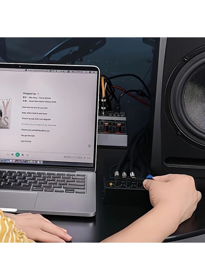 HA400 Ultra Compact 4 Way Headphone Amplifier With USB Power 12V Earphone Monitor 4 Channel Stereo Mixer Black - Image 5