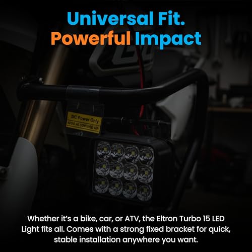 ELTRON TURBO ELT541HT856 12V DC Power Imported Original 15 LED Fog Light Waterproof, Head Lamp Universal Bar Light Anti-Fog Off-Roading Driving For All Bikes, Scooties, Motorcycle (Pack of 2), White - Image 5