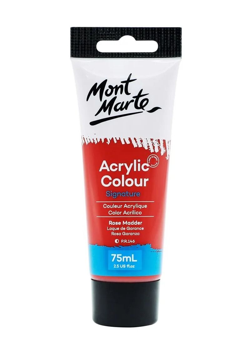 Mont Marte Signature Acrylic Color 75ml Rose Madder Color  - Image 1
