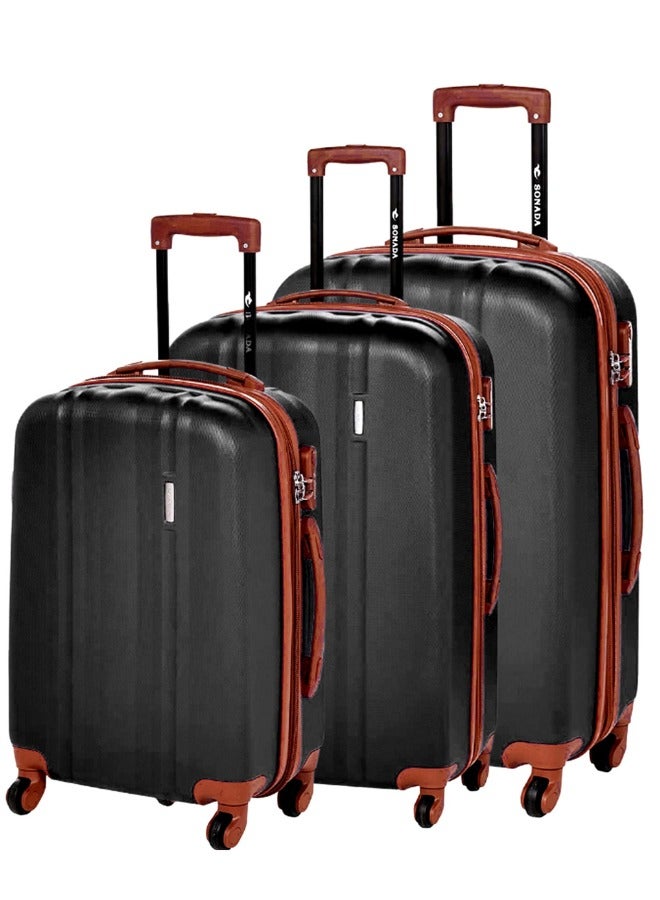 Sonada Hardside Luggage Set of 3 Expandable ABS-PC Material With Double Zipper, ANTI Theft Lock - Image 1