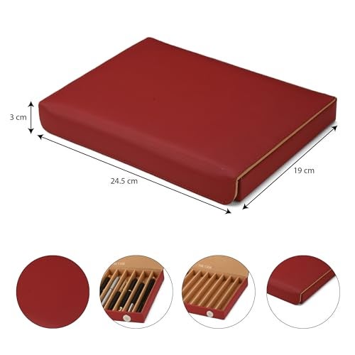 essart Faux Leather Pen Display Organizer Box for 10 pens in Red Color - Image 3