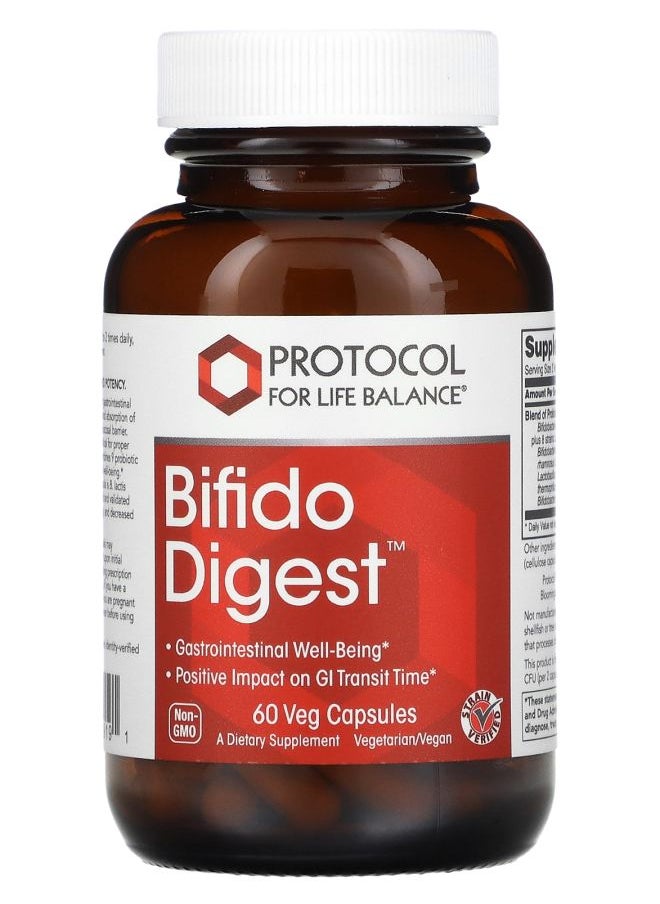 Protocol For Life Balance Bifido Digest  60 Veg Capsules 
