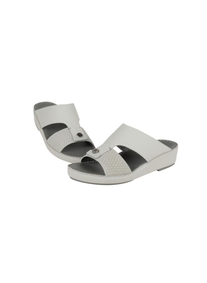 barjeel uno 008-3716 Barjeel Uno Mens Arabic Sandals BS 35 Light Grey  - Image 3
