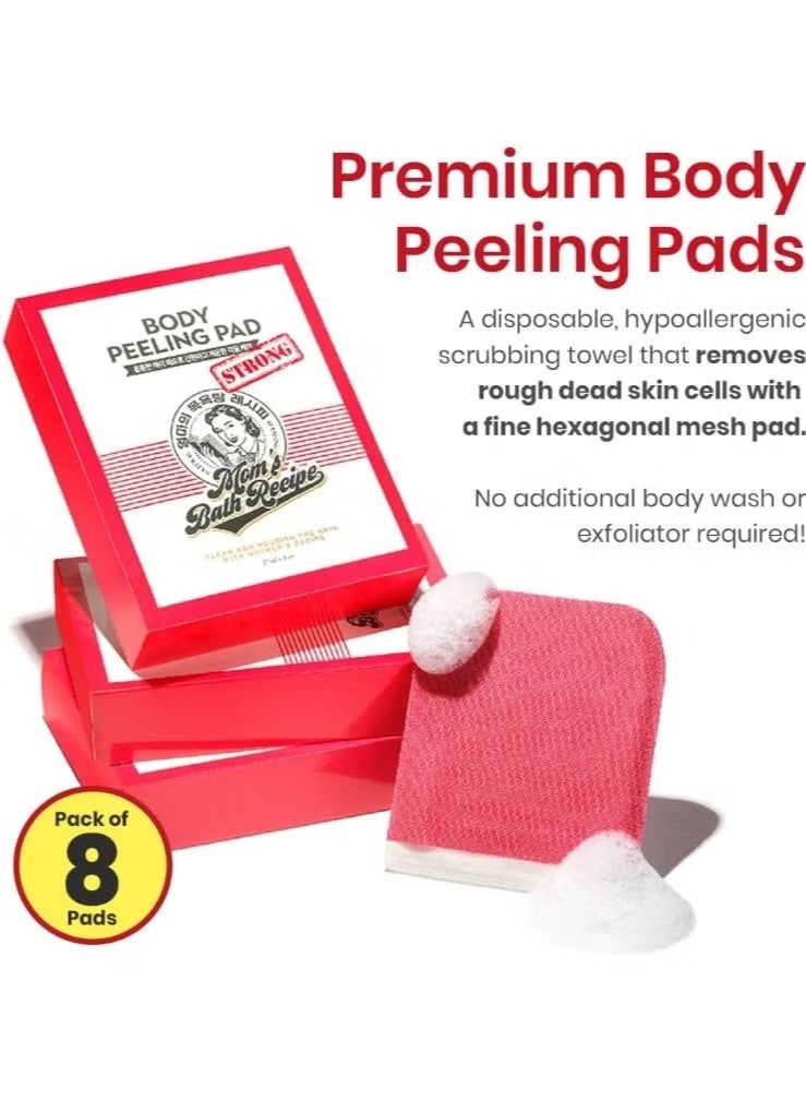 Moms Bath Recipe Korean Body Peeling Pad – Pack of 8 Pads | Premium Shower Exfoliator - Image 4