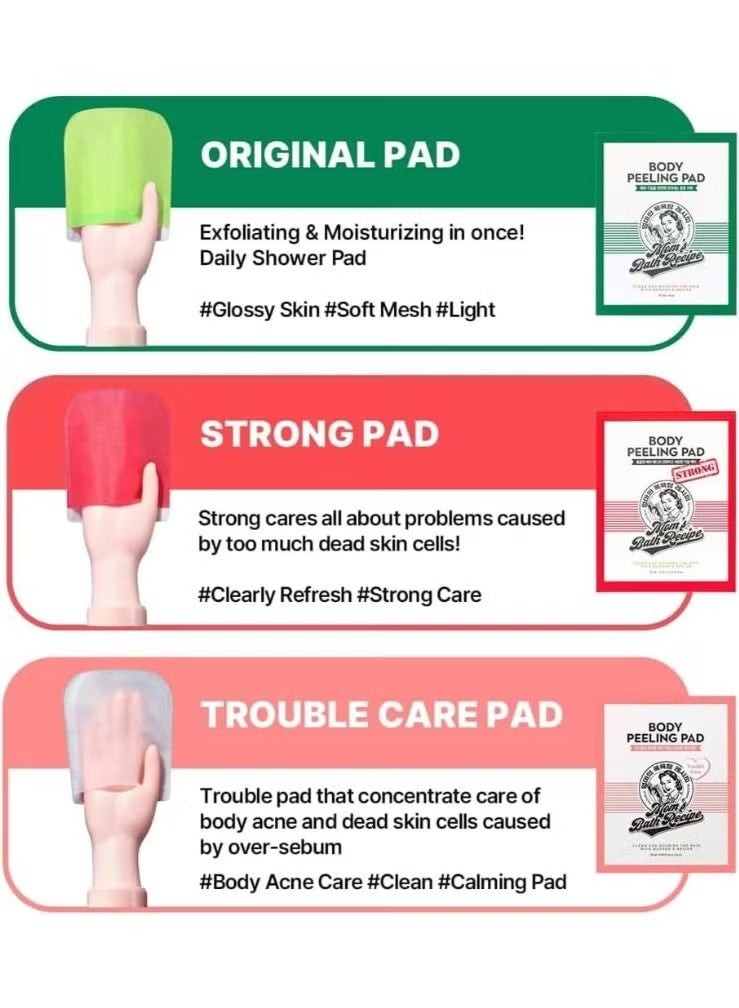 Moms Bath Recipe Korean Body Peeling Pad – Pack of 8 Pads | Premium Shower Exfoliator - Image 2