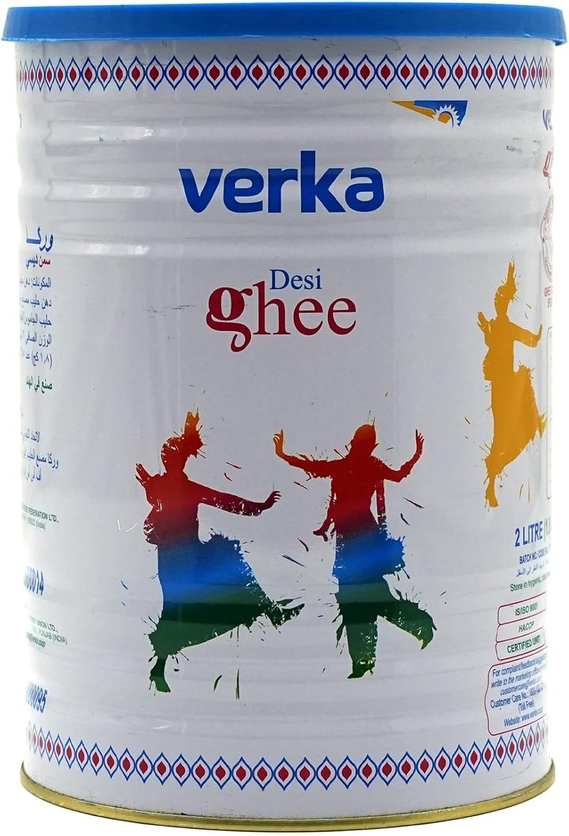 Verka Desi Ghee 2 Litre - Pure Cow Ghee for Cooking - Image 1