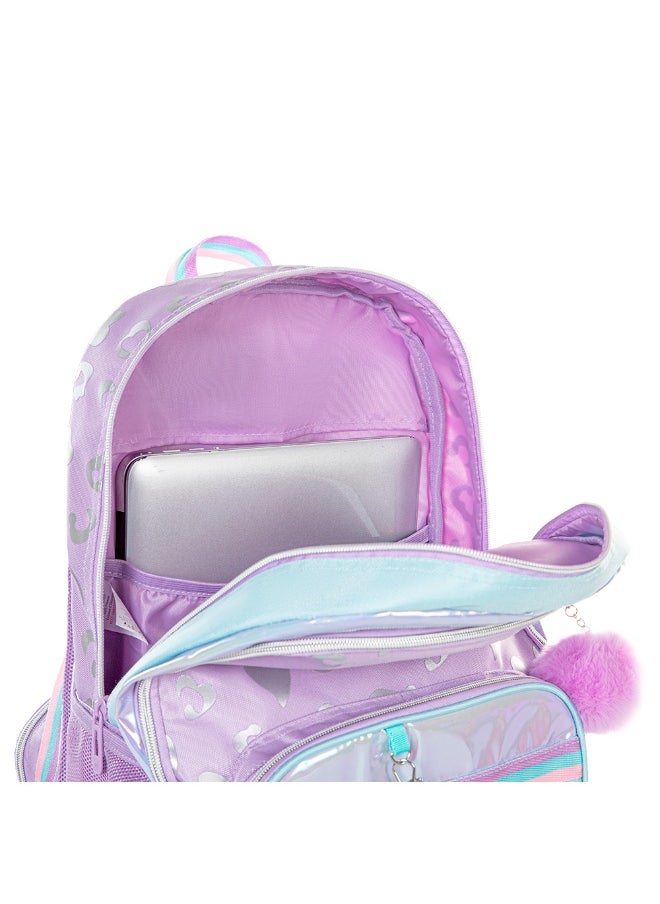Eazy Kids Eazy Kids 4-wheel Trolley 17" School Bag Set of 3 w/ Lunch Bag and Pencil Pouch - Love Purple  - Image 3