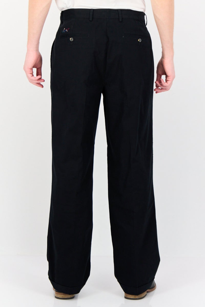 Greg Norman Men Regular Fit Pleated Chino Pants, Black - Image 2