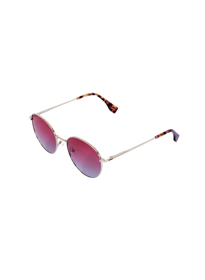 Leia UV Protected Sunglasses, Leia Unisex Circular Shape Sunglasses with Shiny Gold Frame and Gradient Pink Lens Color (LEIA-101112C3) - Image 2