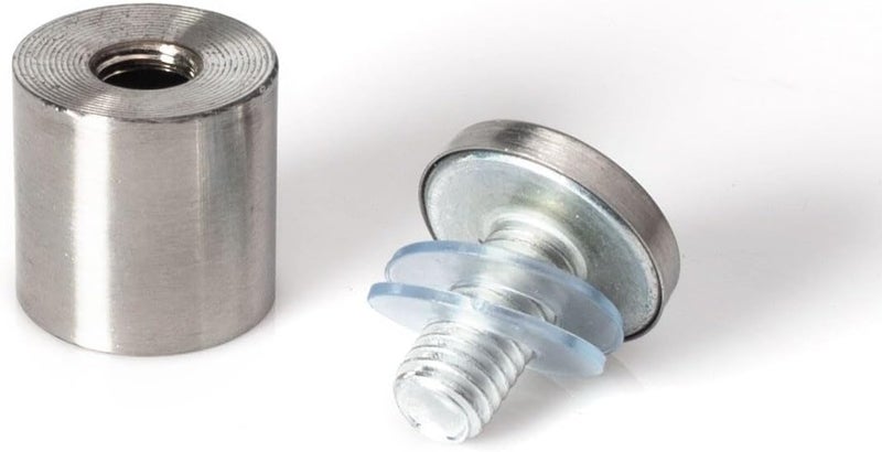 OUTWATER Stainless Steel Standoff 1 Inch Diameter x 1 Inch Barrel Length Brushed Finish for PVC, Glass and Acrylic Sign Stand Off Wall Anchors and Screws 2 Piece Small Sign Pack - Image 3