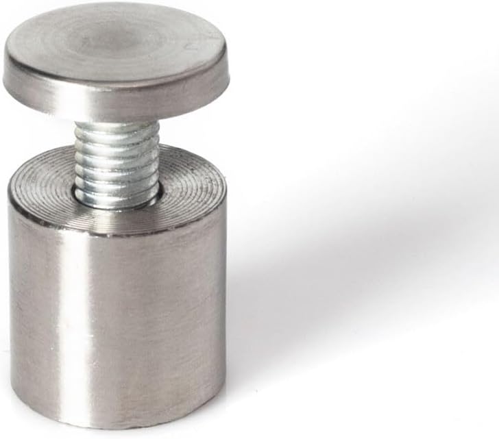 OUTWATER Stainless Steel Standoff 1 Inch Diameter x 1 Inch Barrel Length Brushed Finish for PVC, Glass and Acrylic Sign Stand Off Wall Anchors and Screws 2 Piece Small Sign Pack - Image 4