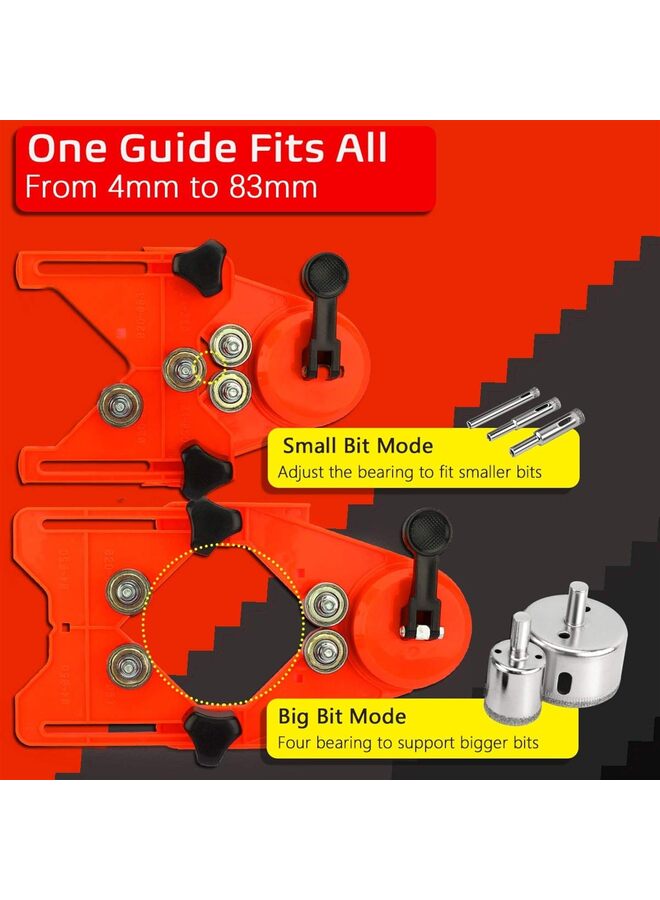 16PCS Diamond Drill Tile Hole Saw Kit With Adjustable Guide Jig for Ceramic Tile (Orange) - Image 5