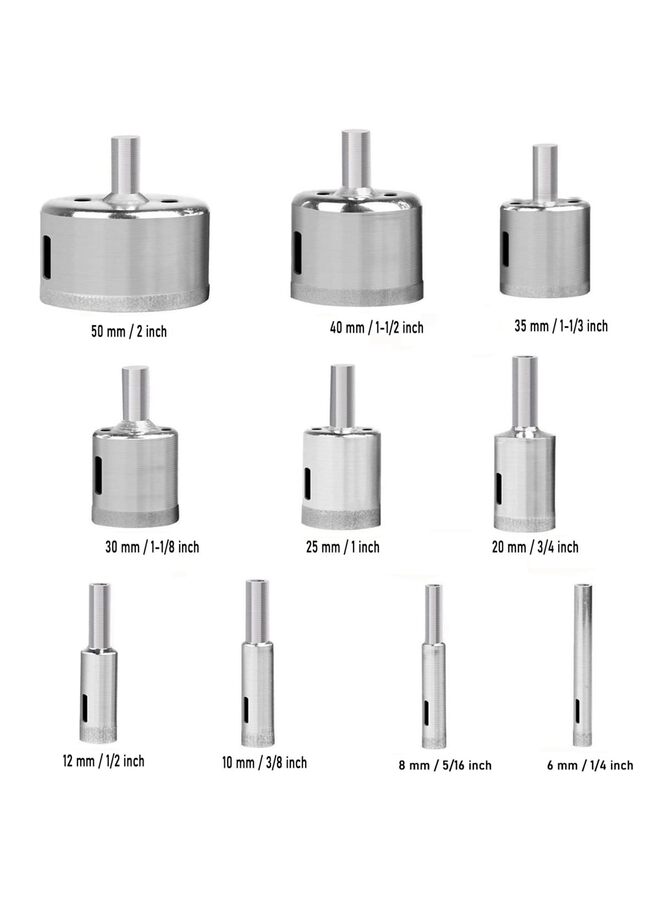 16PCS Diamond Drill Tile Hole Saw Kit With Adjustable Guide Jig for Ceramic Tile (Orange) - Image 2