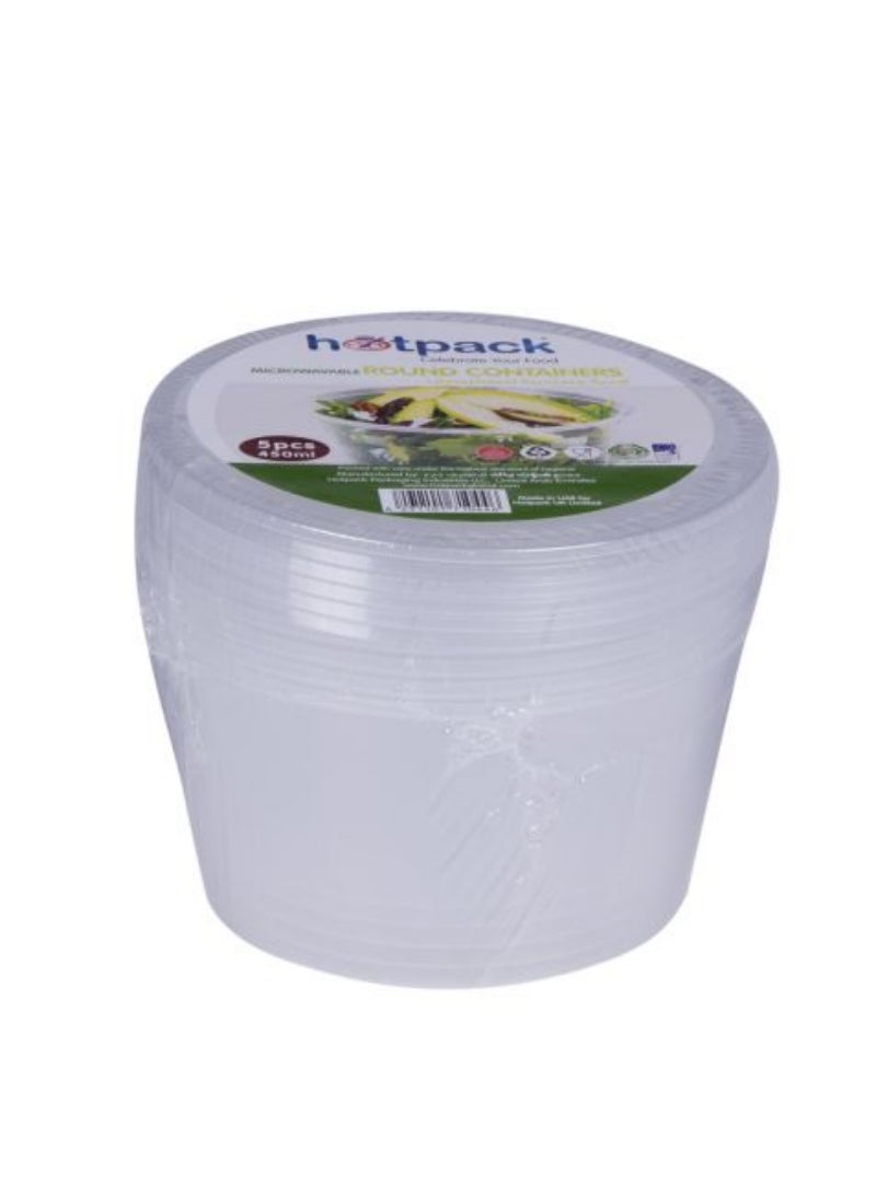 Hotpack-Micro Wave Container Round 450Ml-5Pcs