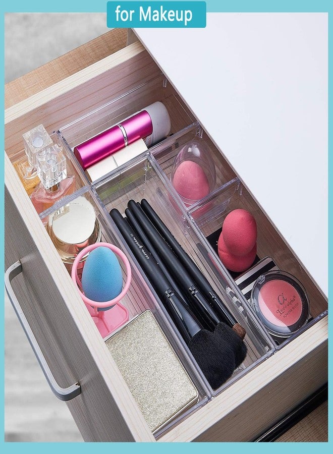 DCA 44 PCS Clear Drawer Organizers Set, 4 Size Versatile Bathroom and Vanity Organizer Trays, Cosmetic Display Cases for Makeup, Jewelries, Bedroom，Kitchen Utensils and Office - Image 4