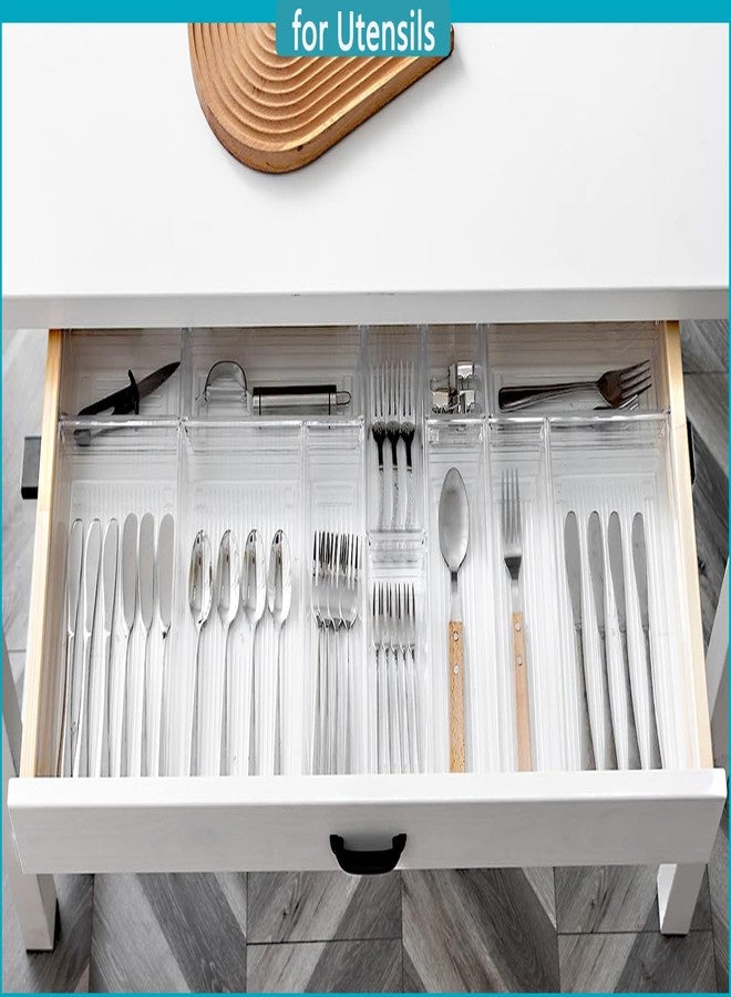 DCA 44 PCS Clear Drawer Organizers Set, 4 Size Versatile Bathroom and Vanity Organizer Trays, Cosmetic Display Cases for Makeup, Jewelries, Bedroom，Kitchen Utensils and Office - Image 5