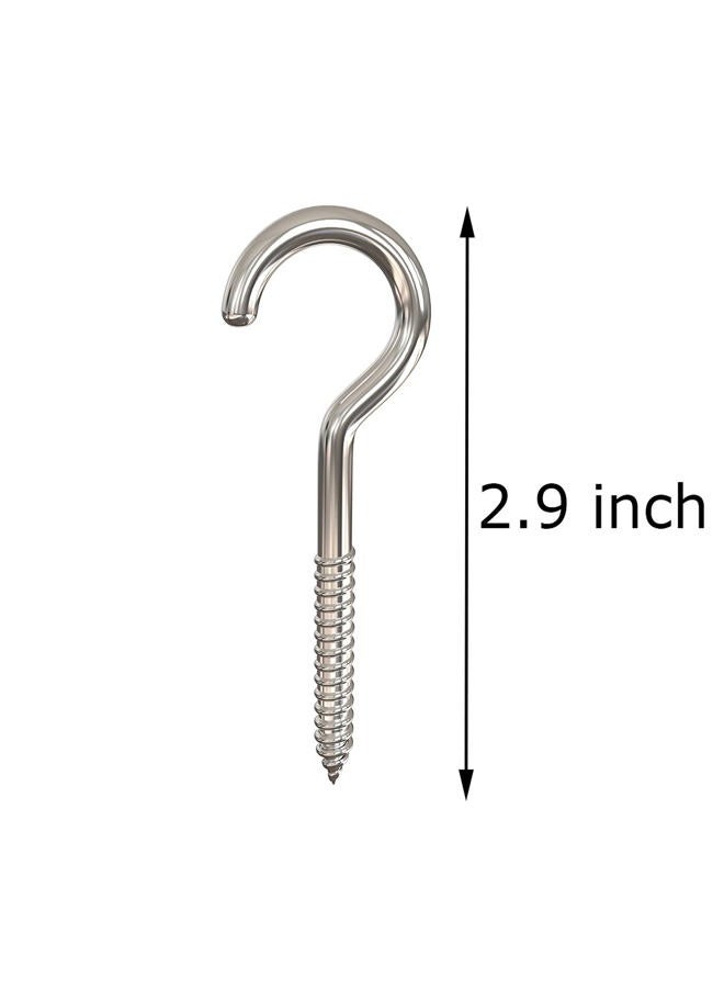 Axe Sickle 3 Inch Heavy Duty Large Screw Hook Ceiling Hook Cup Hook Silver 20 Pcs - Image 2