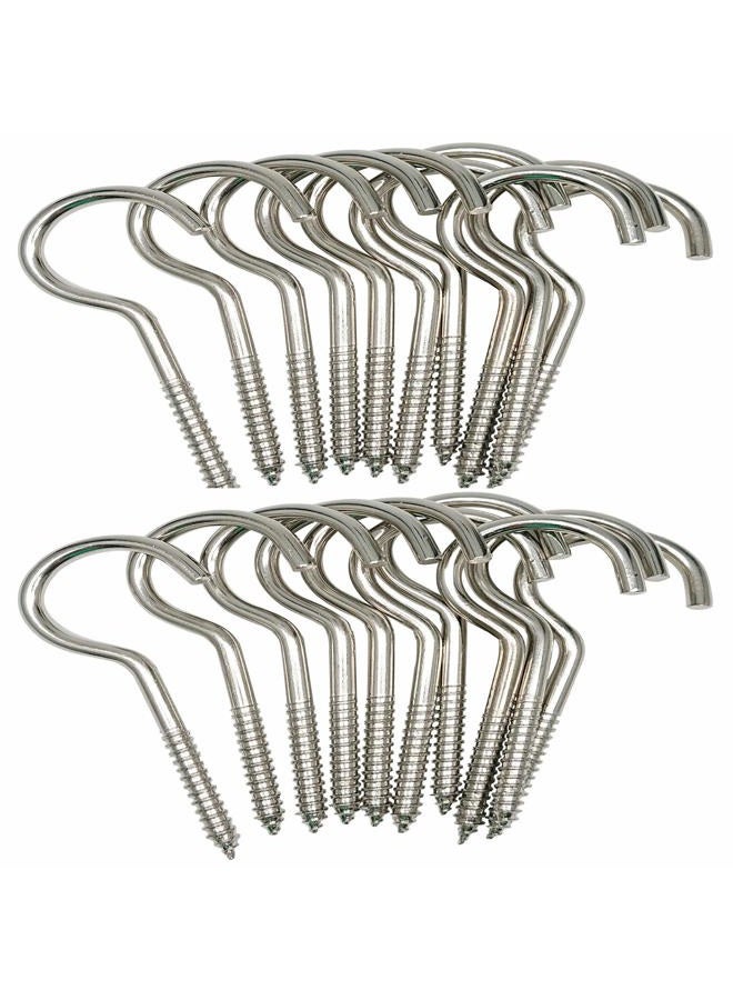 Axe Sickle 3 Inch Heavy Duty Large Screw Hook Ceiling Hook Cup Hook Silver 20 Pcs - Image 1