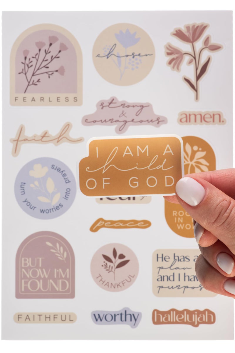 DiverseBee Inspirational Christian Stickers, 88pcs Motivational Jesus Bible Stickers for Water Bottles, Laptops, Waterproof Vinyl Faith Decal Pack, Religious Gifts for Women, Men, Kids (Fearless) - Image 1