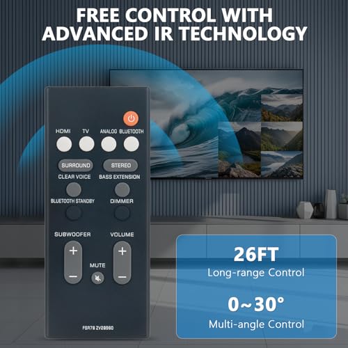 Beyution FSR78 ZV28960 Replace Remote Control Work for Yamaha Soundbar ATS-1060 ATS-1070 YAS-207BL YAS-106 YAS-207 YAS-107 YAS-108 YAS-CU207 Home Audio Speaker - Image 3