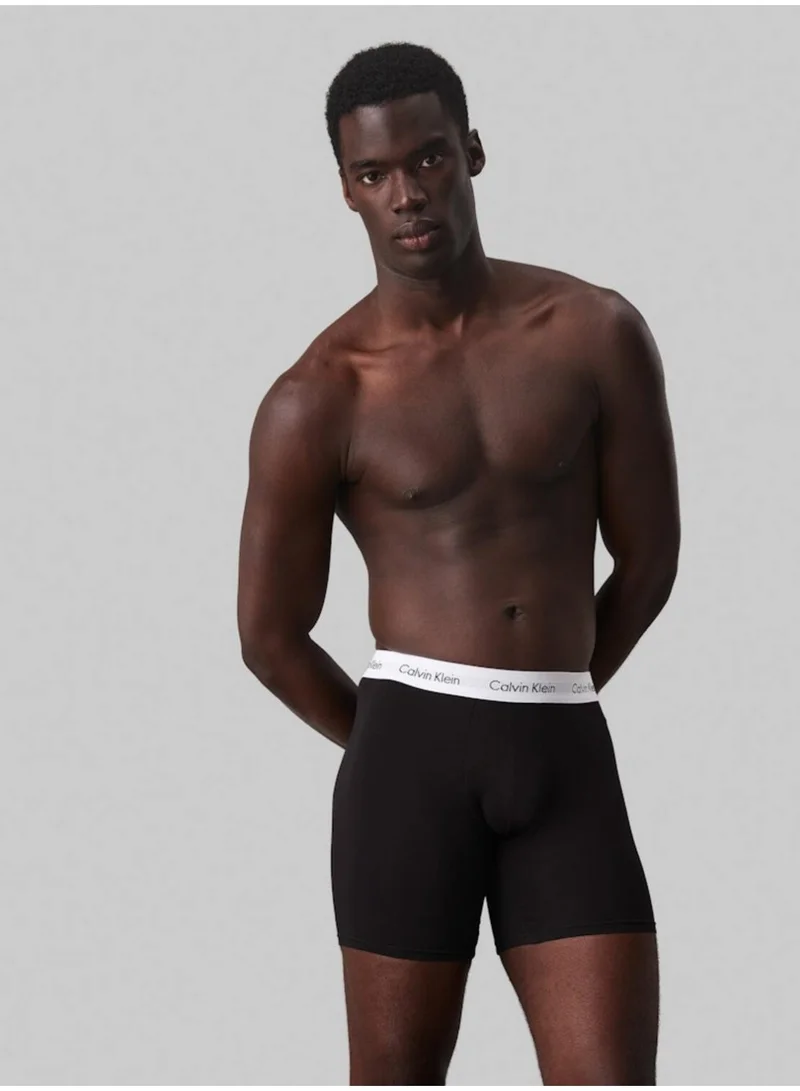 CALVIN KLEIN 3 Pack Boxer Briefs - Cotton Stretch