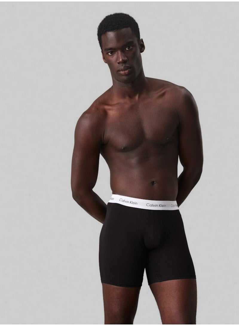كالفن كلاين طقم 3 سراويل داخلية قصيرة - كوتون ستريتش - Image 2