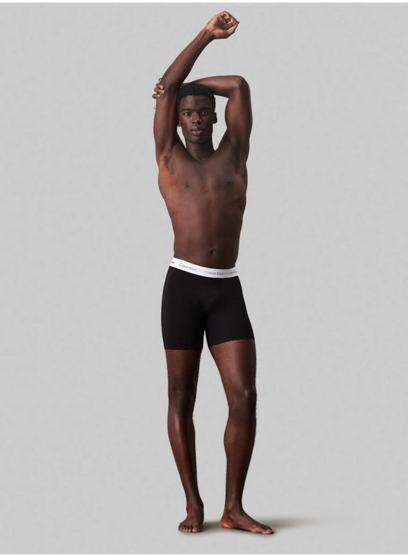 كالفن كلاين طقم 3 سراويل داخلية قصيرة - كوتون ستريتش - Image 5