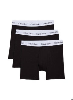 CALVIN KLEIN Men's 3 Pack Boxer Briefs - Cotton, Black 