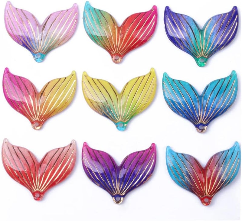 كلاراكو أحجار الراين المسطحة ذات الذيل الملون من كلاركو، عبوة من 54 قطعة من حُلي الراتنج اللامعة مع أقراط بفتحة واحدة، صناعة القلادات، سجل القصاصات، ديكورات منزلية، حرف يدوية، تمثال صغير - Image 1