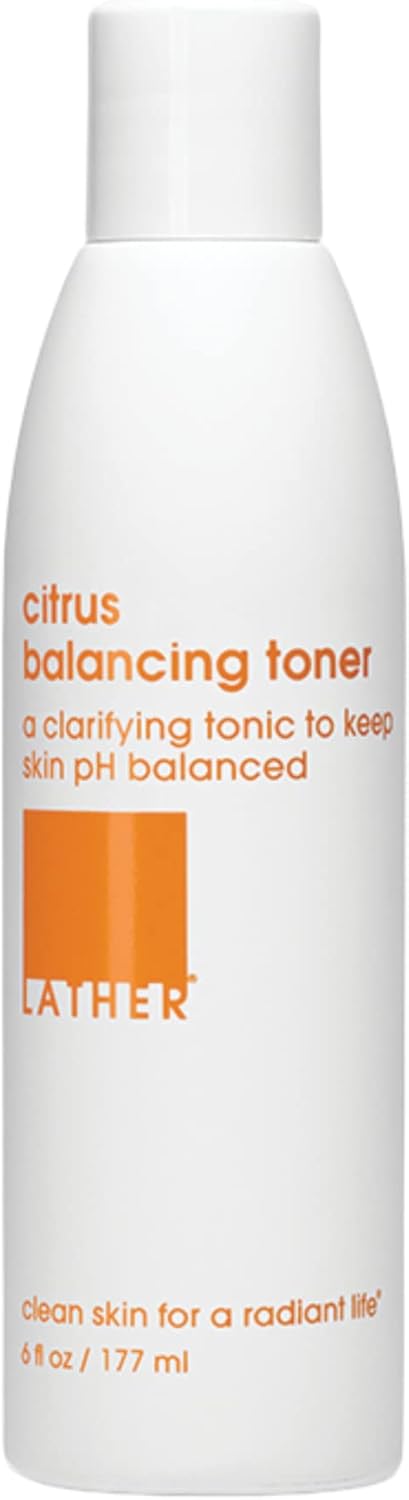 LATHER Citrus Balancing Toner  Clarifying Toner That Balances Complexion  Gentle Ingredients for All Skin Types  Alcohol Free  6 Fl Oz