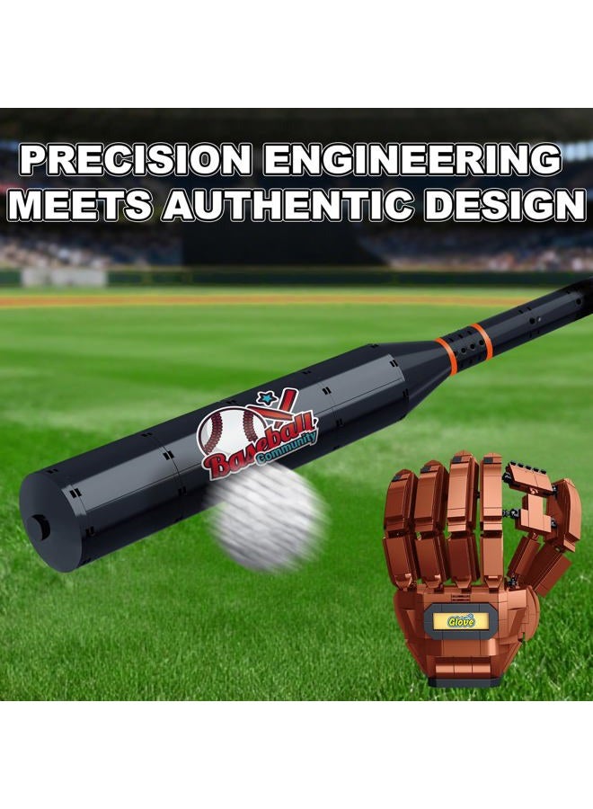 Oeasic Baseball Building Kit for Adults 1021 PCS – Sports Display Model with Bat, Glove, Ball & Trophy, Creative Building Toy for Men, Teens & Fans, Unique Gift Idea & Home Office Display Décor - Image 4