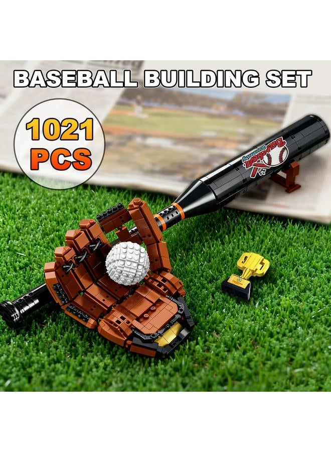 Oeasic Baseball Building Kit for Adults 1021 PCS – Sports Display Model with Bat, Glove, Ball & Trophy, Creative Building Toy for Men, Teens & Fans, Unique Gift Idea & Home Office Display Décor - Image 3