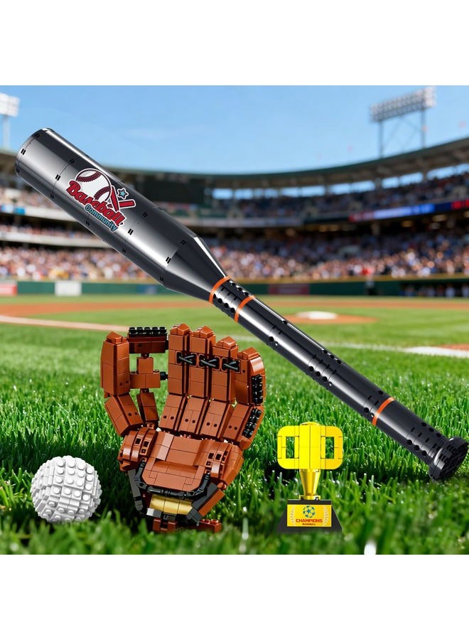 Oeasic Baseball Building Kit for Adults 1021 PCS – Sports Display Model with Bat, Glove, Ball & Trophy, Creative Building Toy for Men, Teens & Fans, Unique Gift Idea & Home Office Display Décor - Image 5