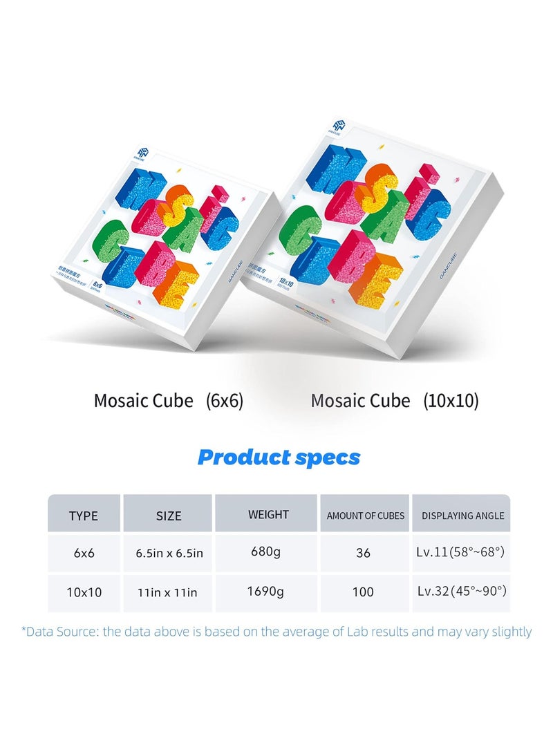 GANCUBE GAN Mosaic Cube, 6x6, 36 Pc 3x3 Mini Cubes with Puzzle Plate, with Puzzle Plate, Magic Cube Puzzle Toy for Kids Adults - Image 3