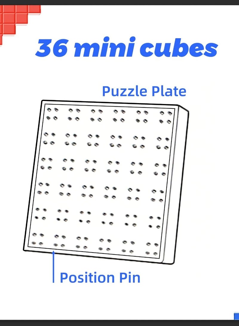 GANCUBE GAN Mosaic Cube, 6x6, 36 Pc 3x3 Mini Cubes with Puzzle Plate, with Puzzle Plate, Magic Cube Puzzle Toy for Kids Adults - Image 2