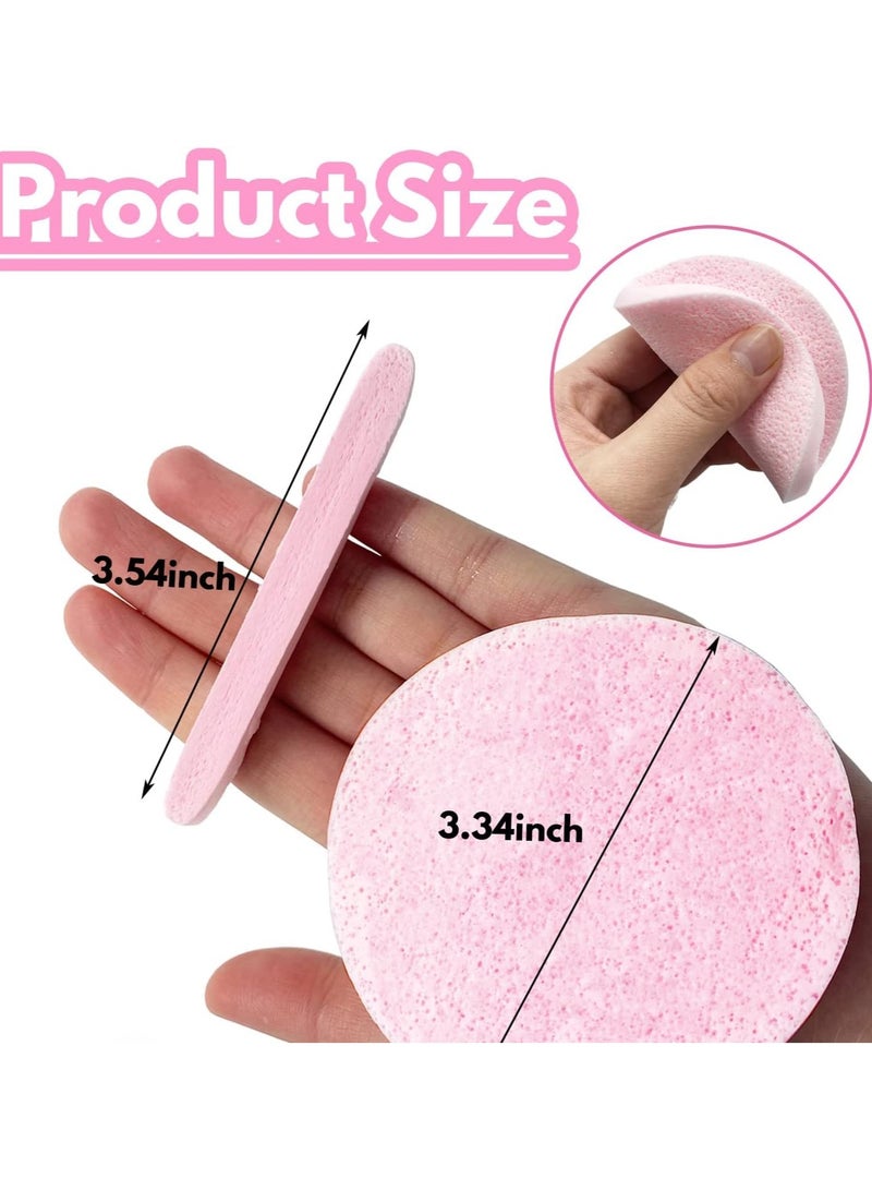 Generic 60PCS Compressed Facial Sponges for Cleansing & Makeup Removal, Soft, Reusable Exfoliating Sponge Pads for Daily Skincare (Yellow & Pink)  - Image 4